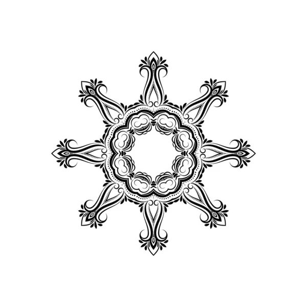 白い背景ベクトル上のスタイリッシュな民族曼荼羅デザイン — ストックベクタ