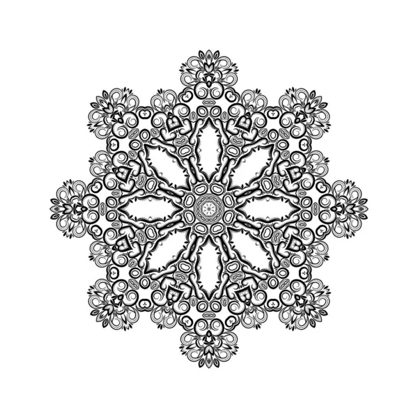 Mandala Floral Design Élégant Sur Fond Blanc Vecteur — Image vectorielle