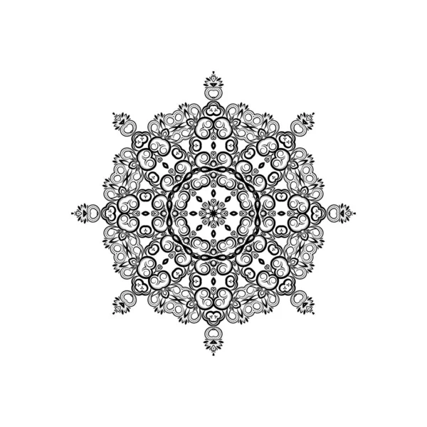 Mandala Floral Design Élégant Sur Fond Blanc Vecteur — Image vectorielle