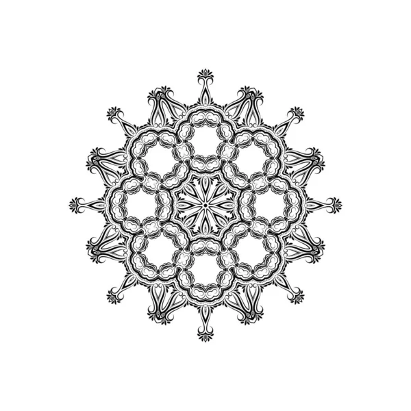 Květinová Mandala Stylový Design Bílém Pozadí Vektoru — Stockový vektor
