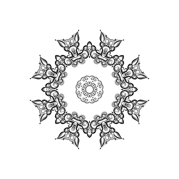 Κομψό Έθνικ Mandala Σχεδιασμό Λευκό Διάνυσμα Φόντο — Διανυσματικό Αρχείο
