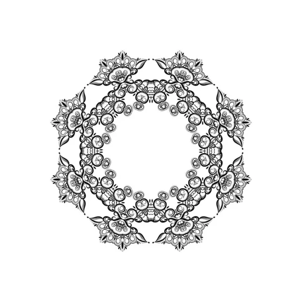 Diseño Elegante Mandala Floral Vector Fondo Blanco — Archivo Imágenes Vectoriales