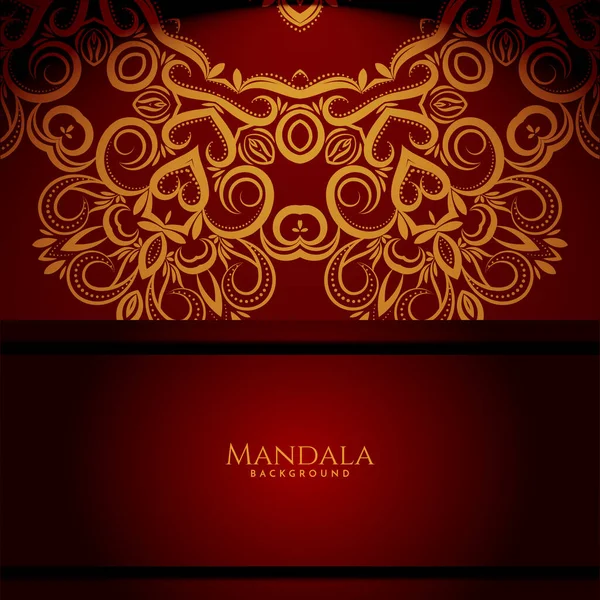 Luxo Mandala Cor Ouro Com Vetor Fundo Elegante — Vetor de Stock