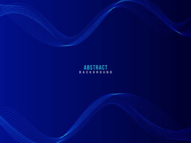 Koyu arkaplan vektöründe mavi soyut düz dalga