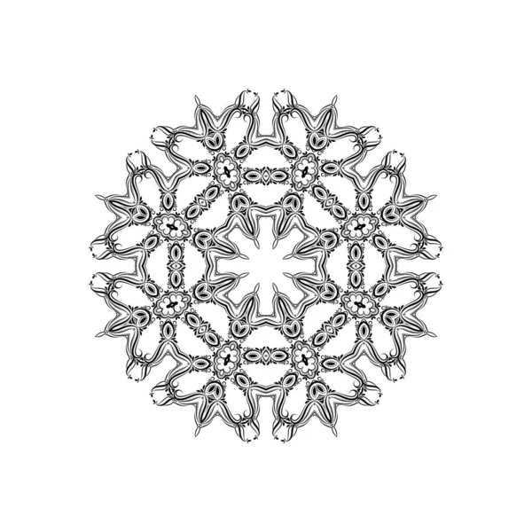 Стильный Декоративный Черно Белый Мандала Красивый Дизайн Изолированный Вектор — стоковый вектор