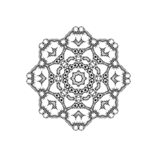 Stijlvolle Decoratieve Zwart Wit Mandala Mooi Ontwerp Geïsoleerde Vector — Stockvector