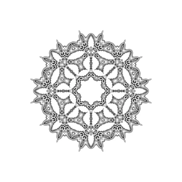 Élégant Mandala Décoratif Noir Blanc Beau Design Isolé Vecteur — Image vectorielle