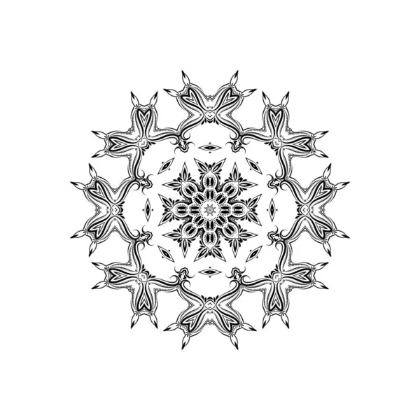 Élégant Mandala Décoratif Noir Blanc Beau Design Isolé Vecteur — Image vectorielle