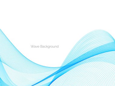 Soyut düz stil mavi dalga arkaplan vektörü