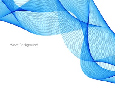 Soyut düz stil mavi dalga arkaplan vektörü