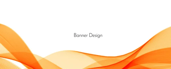 Abstracto Suave Elegante Amarillo Naranja Bandera Onda Vector Fondo — Archivo Imágenes Vectoriales