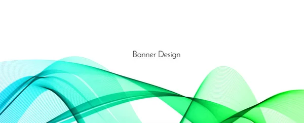 Snygg Grön Våg Banner Dekorativ Bakgrund Vektor — Stock vektor