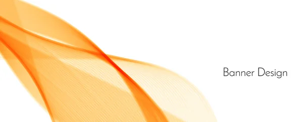 Abstraktní Hladký Stylový Žlutá Oranžová Vlna Prapor Pozadí Vektor — Stockový vektor
