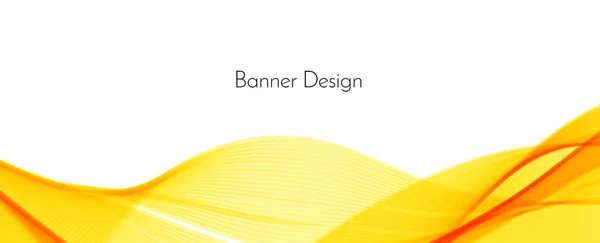 Abstracto Suave Elegante Amarillo Naranja Bandera Onda Vector Fondo — Archivo Imágenes Vectoriales