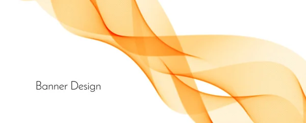 Abstrakt Slät Elegant Gul Och Orange Våg Banner Bakgrund Vektor — Stock vektor