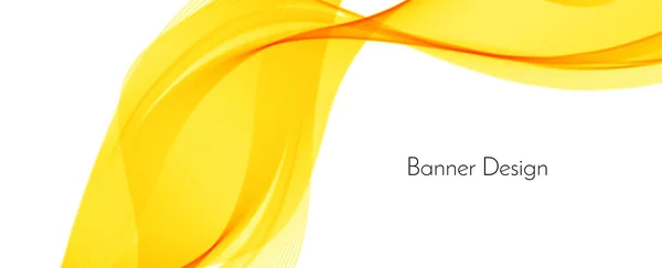 Abstrait Lisse Élégant Jaune Orange Vague Bannière Arrière Plan Vecteur — Image vectorielle