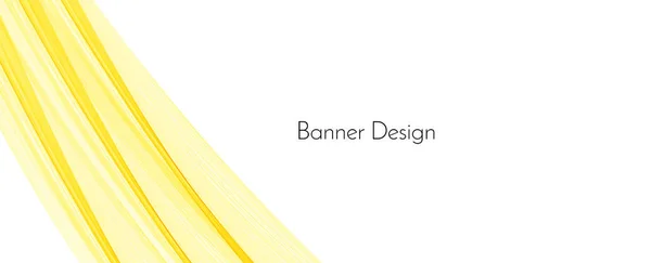 Abstracto Suave Elegante Amarillo Naranja Bandera Onda Vector Fondo — Archivo Imágenes Vectoriales