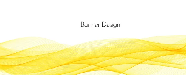 Abstracto Suave Elegante Amarillo Naranja Bandera Onda Vector Fondo — Vector de stock