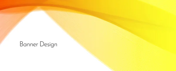 Abstract Gladde Stijlvolle Gele Oranje Golf Banner Achtergrond Vector — Stockvector