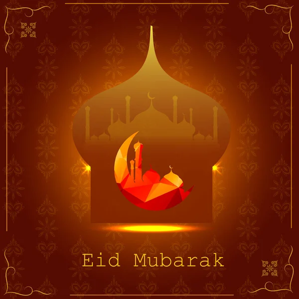 Abstrato Eid Mubarak Vetor Fundo Vetor Islâmico — Vetor de Stock