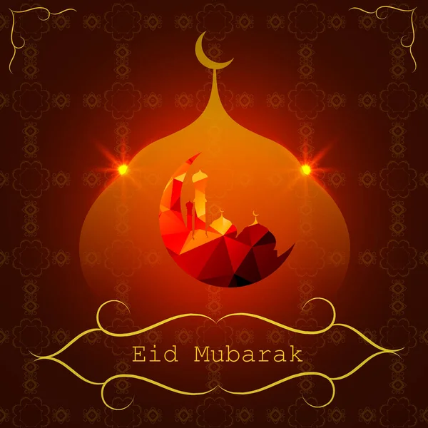 Eid Mubarak Festival Decorativo Vetor Fundo — Vetor de Stock