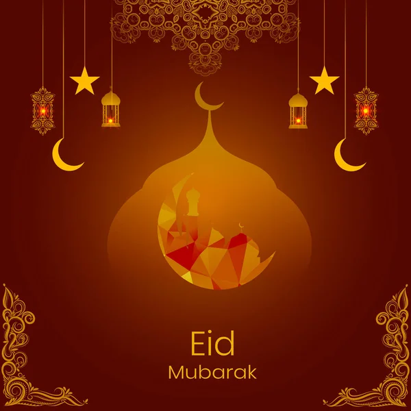 Eid Mubarak Festival Decoratieve Achtergrond Vector — Stockvector