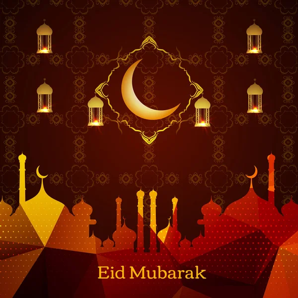 Abstrato Eid Mubarak Vetor Fundo Vetor Islâmico — Vetor de Stock