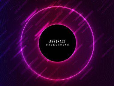 Soyut geometrik neon renk deseni dairesel şekil arkaplan vektörü