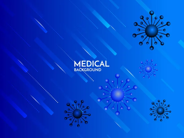 Blå Sundhedspleje Medicinsk Baggrund Med Tegn Vektor – Stock-vektor