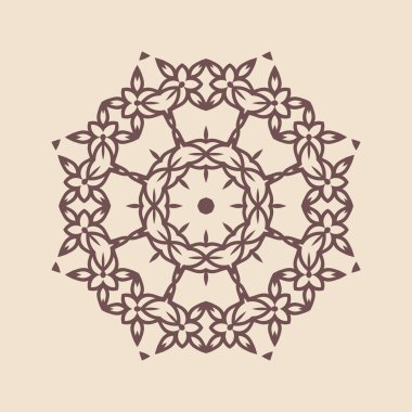 Henna için mandala şeklinde dairesel desen, dekorasyon. Etnik doğu tarzı vektöründeki dekoratif süs