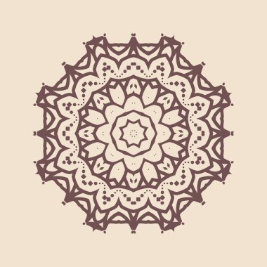 Henna için mandala şeklinde dairesel desen, dekorasyon. Etnik doğu tarzı vektöründeki dekoratif süs