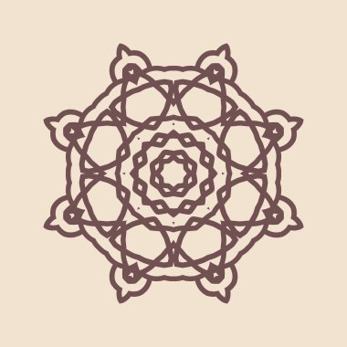 Henna için mandala şeklinde dairesel desen, dekorasyon. Etnik doğu tarzı vektöründeki dekoratif süs