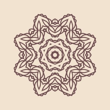 Henna için mandala şeklinde dairesel desen, dekorasyon. Etnik doğu tarzı vektöründeki dekoratif süs