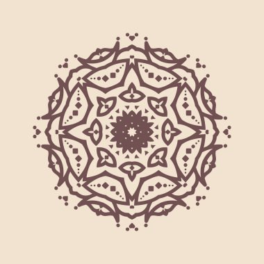 Henna için mandala şeklinde dairesel desen, dekorasyon. Etnik doğu tarzı vektöründeki dekoratif süs