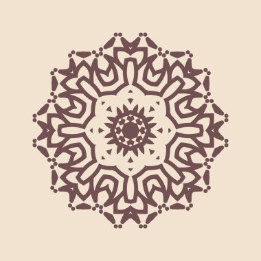 Henna için mandala şeklinde dairesel desen, dekorasyon. Etnik doğu tarzı vektöründeki dekoratif süs