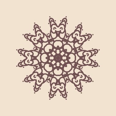 Henna için mandala şeklinde dairesel desen, dekorasyon. Etnik doğu tarzı vektöründeki dekoratif süs