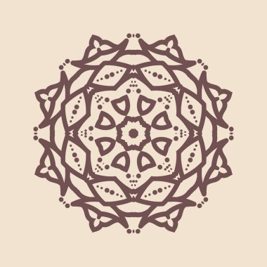 Henna için mandala şeklinde dairesel desen, dekorasyon. Etnik doğu tarzı vektöründeki dekoratif süs