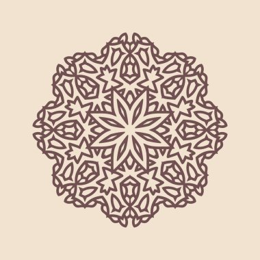 Henna için mandala şeklinde dairesel desen, dekorasyon. Etnik doğu tarzı vektöründeki dekoratif süs