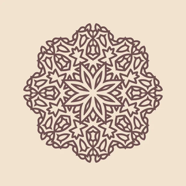 Patrón Circular Forma Mandala Para Henna Decoración Adorno Decorativo Vector — Vector de stock