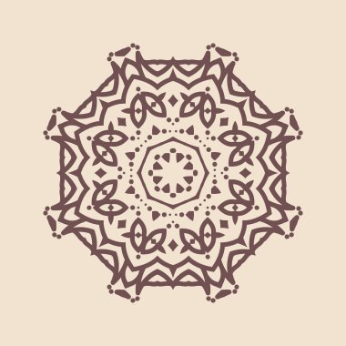 Henna için mandala şeklinde dairesel desen, dekorasyon. Etnik doğu tarzı vektöründeki dekoratif süs