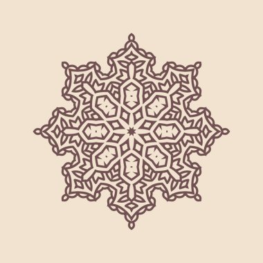 Henna için mandala şeklinde dairesel desen, dekorasyon. Etnik doğu tarzı vektöründeki dekoratif süs