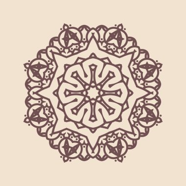 Henna için mandala şeklinde dairesel desen, dekorasyon. Etnik doğu tarzı vektöründeki dekoratif süs