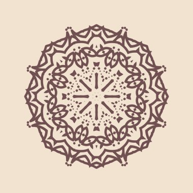 Henna için mandala şeklinde dairesel desen, dekorasyon. Etnik doğu tarzı vektöründeki dekoratif süs