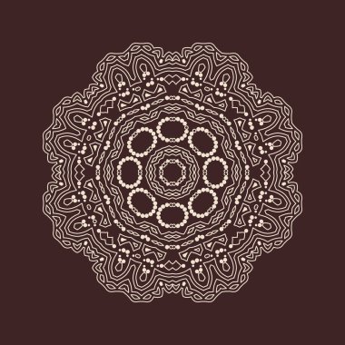 Henna için mandala şeklinde dairesel desen, dekorasyon. Etnik doğu tarzı vektöründeki dekoratif süs