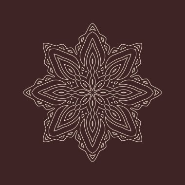 Henna için mandala şeklinde dairesel desen, dekorasyon. Etnik doğu tarzı vektöründeki dekoratif süs