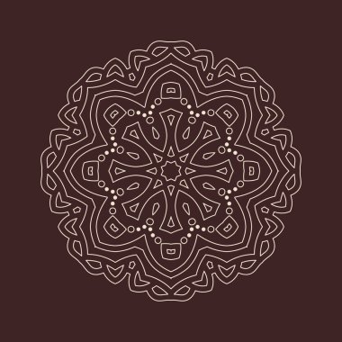 Henna için mandala şeklinde dairesel desen, dekorasyon. Etnik doğu tarzı vektöründeki dekoratif süs