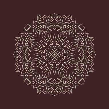 Henna için mandala şeklinde dairesel desen, dekorasyon. Etnik doğu tarzı vektöründeki dekoratif süs