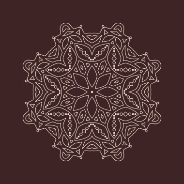 Henna için mandala şeklinde dairesel desen, dekorasyon. Etnik doğu tarzı vektöründeki dekoratif süs