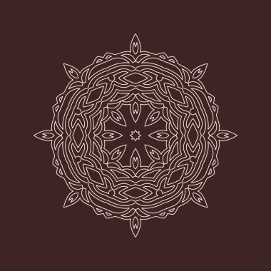 Henna için mandala şeklinde dairesel desen, dekorasyon. Etnik doğu tarzı vektöründeki dekoratif süs