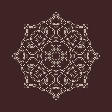 Büyük güzel mandala 'nın güzel çizimi, izole tasarım. 